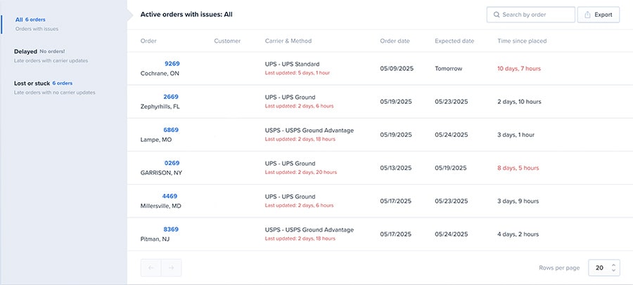 Order Tracking