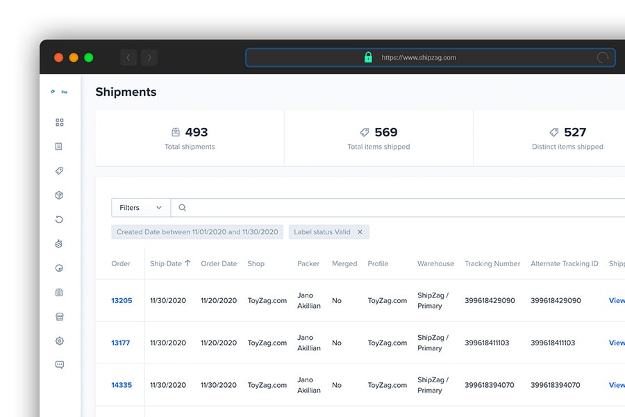 Reports & Insights shipment reports and insights